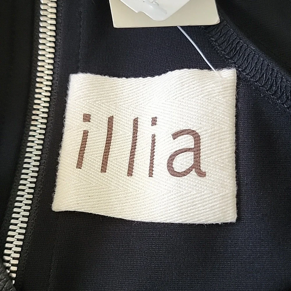 Illia NWT Biker Whimsigoth Mobwife Edgy Matrix Black Leather Inset Tank Top 8 - Picture 7 of 8